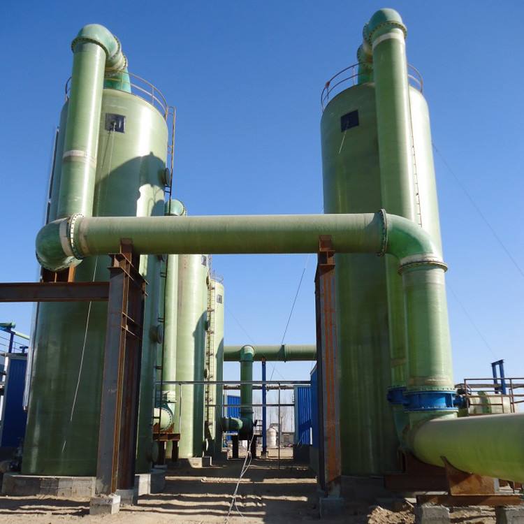 煙氣脫硫（liú）塔安裝現場